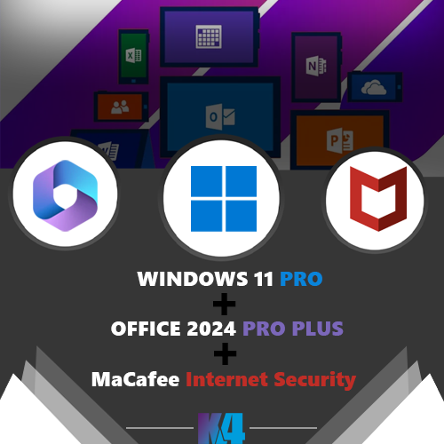 Buy Bundle Windows 11 Pro + Office 2024 Pro plus + MaCafee Internet security